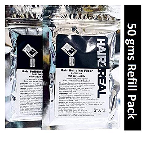 Hair4Real Hair Building Fiber Refill Pack (Dark Brown, 25g) - Set of 2