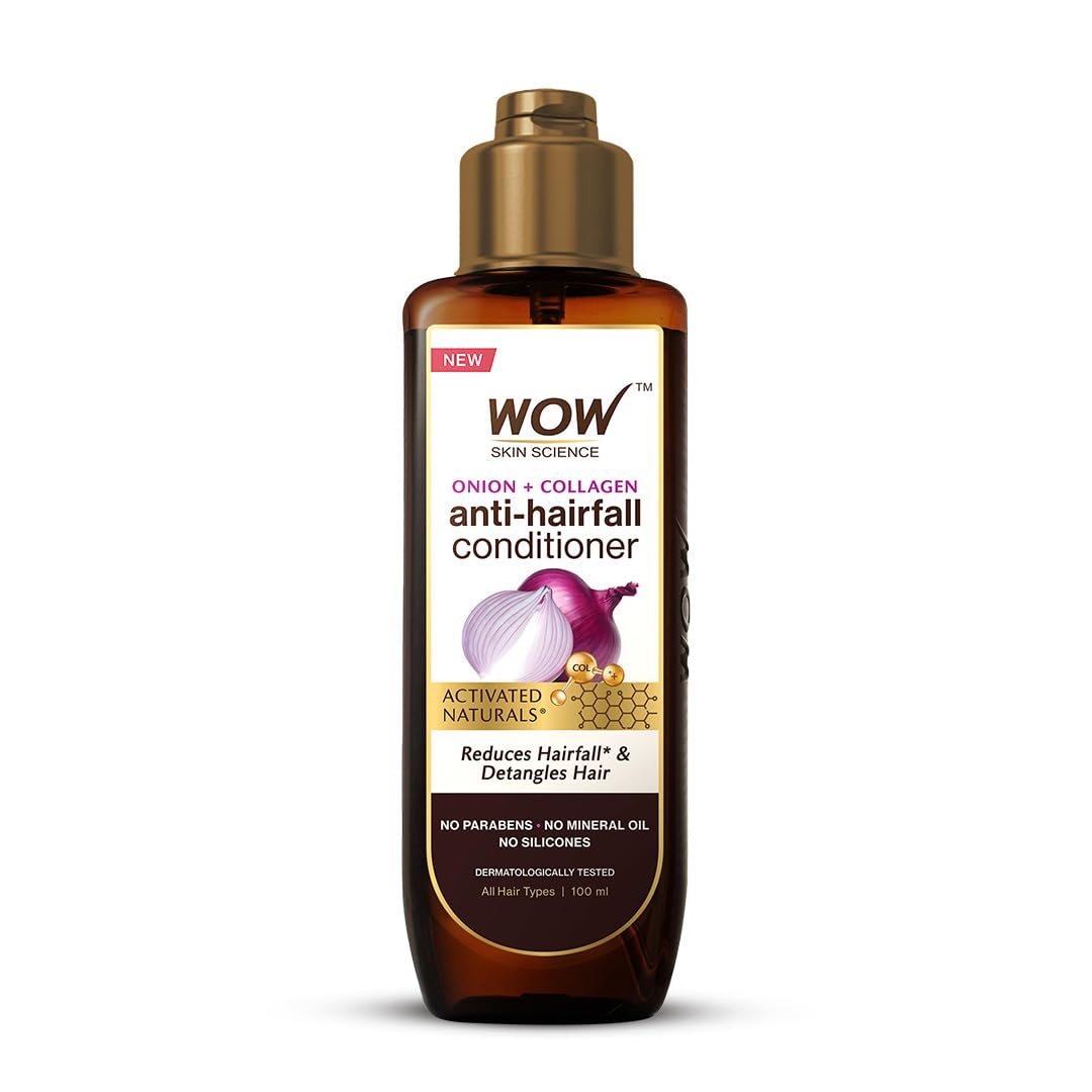 WOW Skin Science Onion + Collagen Anti-Hairfall Conditioner, No Parabens, Mineral Oil, Silicones, Color & Peg - 100mL