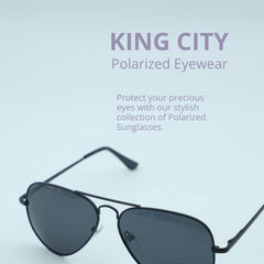 King City Polarized Aviator Sunglasses for Men, Women, Classic Pilot Style, Metal Frame, UV protection for Driving, Fishing, Sports