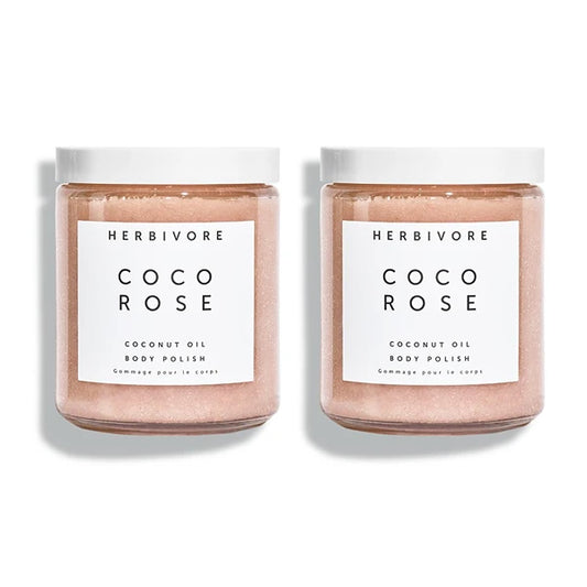 HERBIVORE Coco Rose Exfoliating Body Scrub + In-Shower Moisturizer with Coconut Oil, Shea Butter + Pink Clay for Softer, Smoother Skin | Vegan, Plant-Based, Cruelty-Free