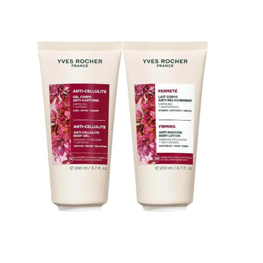 Yves Rocher Anti-Cellulite Moisturizing Gel Firmness Moisturizing Anti Sagging Body Lotion Set of 2 - 200ml / 6.7 fl oz