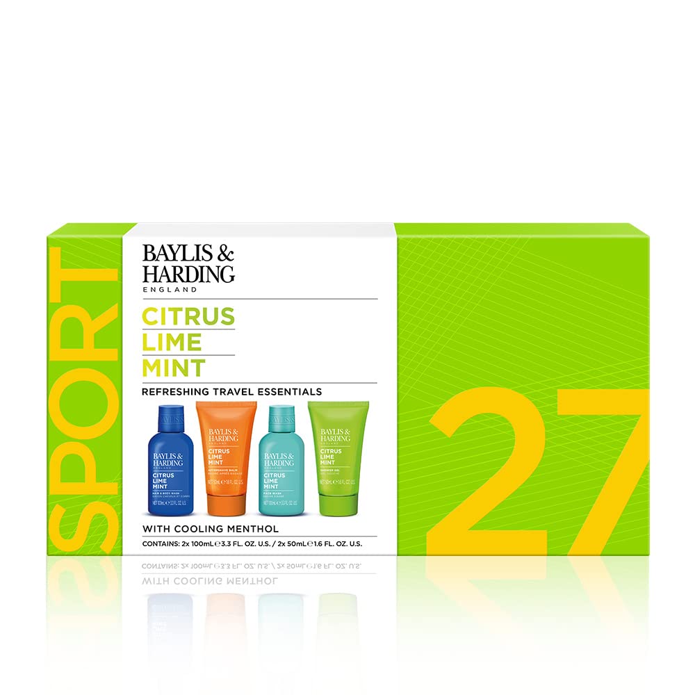 Baylis & Harding Citrus, Lime & Mint Men's Refreshing Travel Essentials Gift Set - Vegan Friendly (Pack of 1)