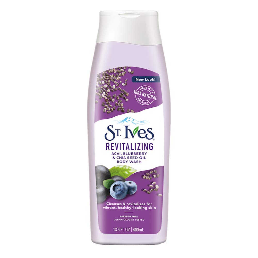 ST. Ives Revitalizing Acai Blueberry & Chia Seed Oil Body Wash, 400ml
