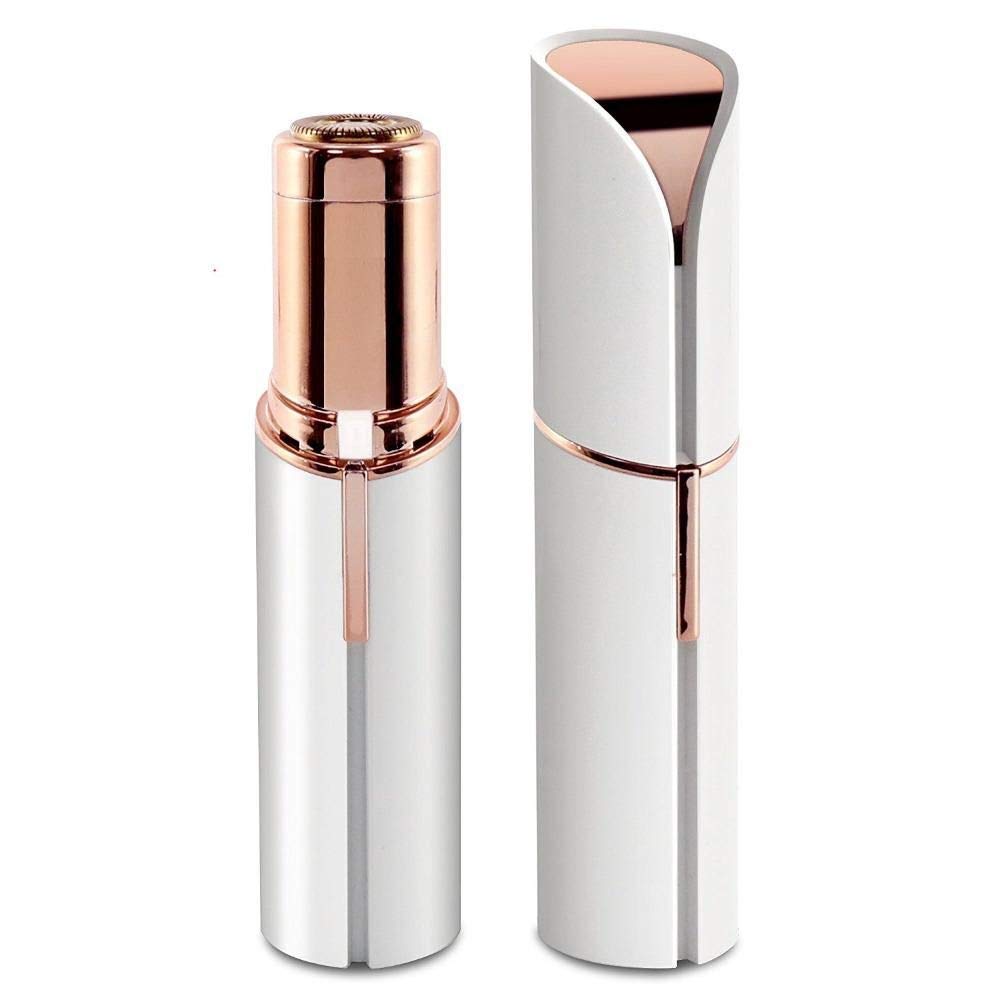 AABHA Women's Painless Face Hair Remover Epilator Machine - Upper Lip, Chin, Eyebrow, Neck, Leg (White & Rose Gold)
