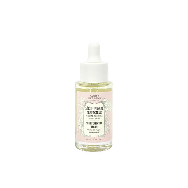 Panier des Sens Peony Glow Face Serum - Hydrating & Radiance Boosting - Jojoba, Macadamia & Rose Oils - 100% Natural Ingredients - Made in France - Lightweight Facial Serum