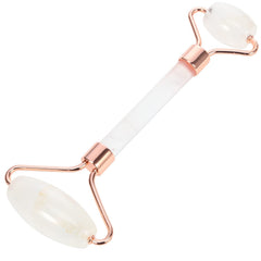 White Face Roller – Skin Care Tool Made of Clear Quartz – Facial Skin Care Products for Improved Circulation – Face Massager Compatible with All Skin Types – For a Fresh and Firm Looking Skin