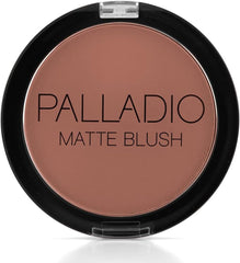 Palladio Matte Blush, Brushes onto Cheeks Smoothly, Soft Matte Look and Even Finish, Flawless Velvety Coverage, Effortless Blending Makeup, Flatters the Face, Convenient Compact, Poised