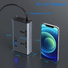 FOKKAH 200W Car Power Inverter, DC 12/24V to 220V AC Car Inverter,3 USB 1 Type-C Ports Charger Adapter Car Plug Converter with Switch and Current LED Screen,Suitable for Cars, SUV & Truck(Silver gray)