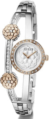 GUESS P RS GLD CS W/CRYS/SUN SLV LOGO DL/P SLV & RS GLD LOGO BRCT W/CRYS W/ADJT G LINKS