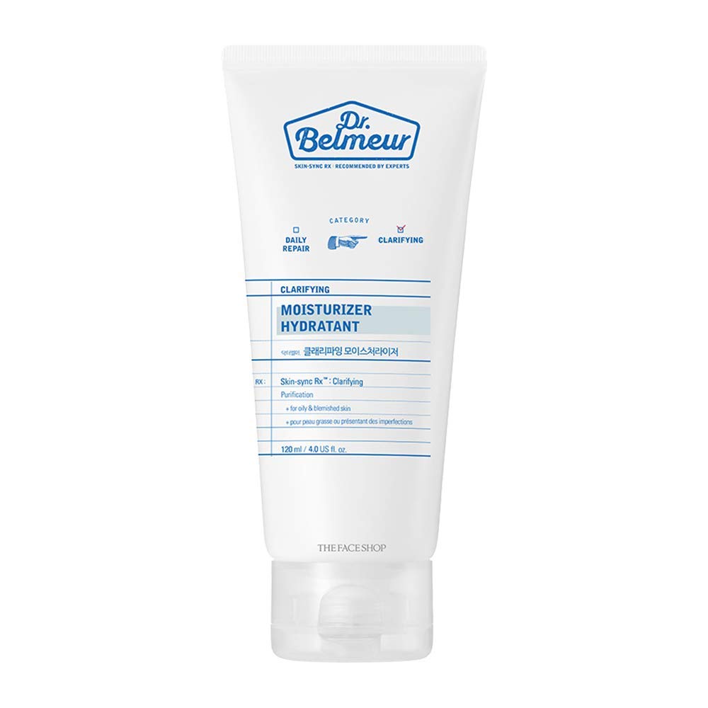 THE FACE SHOP Dr. Belmeur Clarifying Moisturizer | Advanced Moisturizer for Skin Oil & Moisture Balance | Dermatologically Tested,Mild Plant Based & Low-Irritant Formula,4.0 Fl Oz,K-Beauty