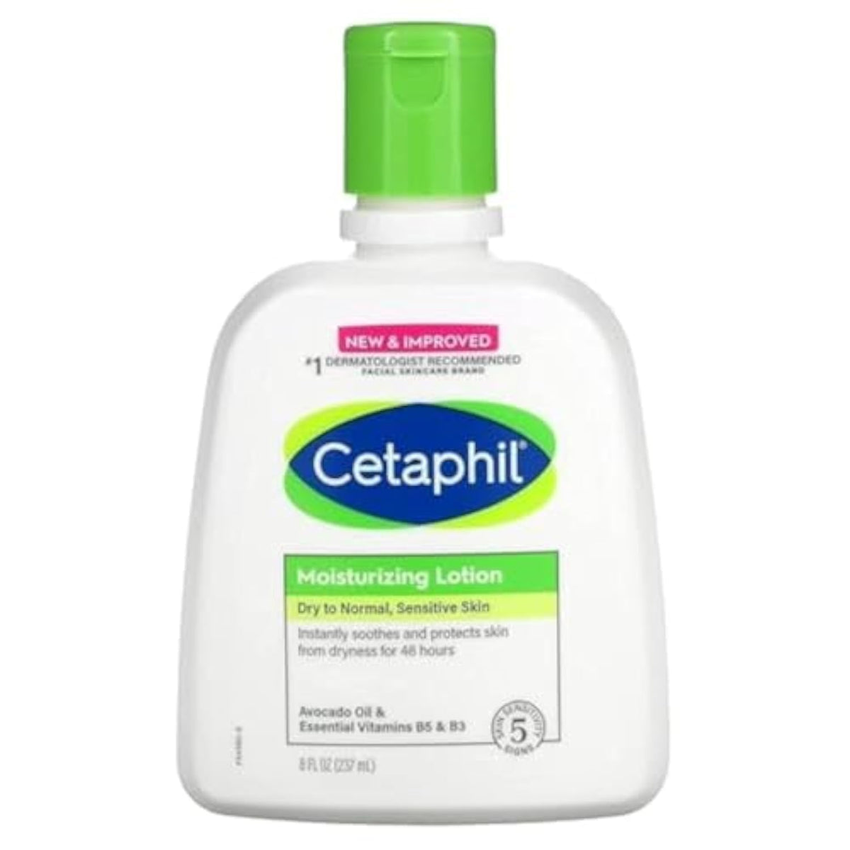 Cetaphil Moisturizing Lotion, Dry to Normal, Sensitive Skin, Avocado Oil & Essential Vitamins B5 & B3, 8 fl oz (237 ml),
