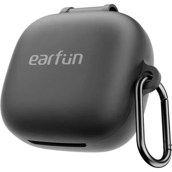EarFun Protective Case Cover for EarFun Air Pro 4i, Soft Silicone Protective Case with Keychain, Full Protective Cover, Shock-Proof, Black