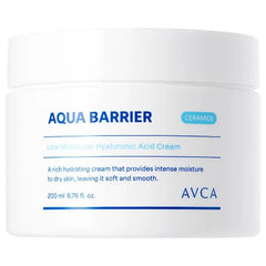 AVCA Aqua Hyaluronic Acid Moisturizer 200ml (6.76oz) - K-Beauty Ceramide Barrier Cream for Dry Skin, Lightweight Daily Hydration