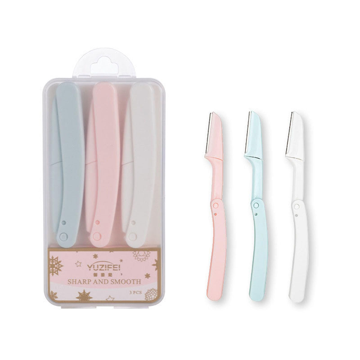 Rayyan Eyebrow Razor, Dermaplane Razor, 3 Pcs Touch-Up Dermaplaning Tool with Precision Cover, Face Razors for Women, Eyebrow Razor, Facial Razor, Womens Face Razor Peach Fuzz Remover
