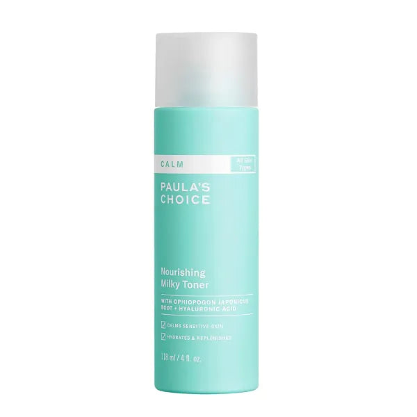 Paula's Choice Calm Nourishing Milky Toner for Sensitive Skin, Calms + Soothes Redness, Suitable for Rosacea-Prone & Eczema-Prone Skin, Fragrance-Free, 4 Fl Oz