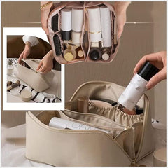 Necomi Large-Capacity Travel Cosmetic Bag, ® Leather Makeup Bag | Waterproof Portable Cosmetic Bag | Multifunctional Storage Makeup Bag | Travel Cosmetic Bag
