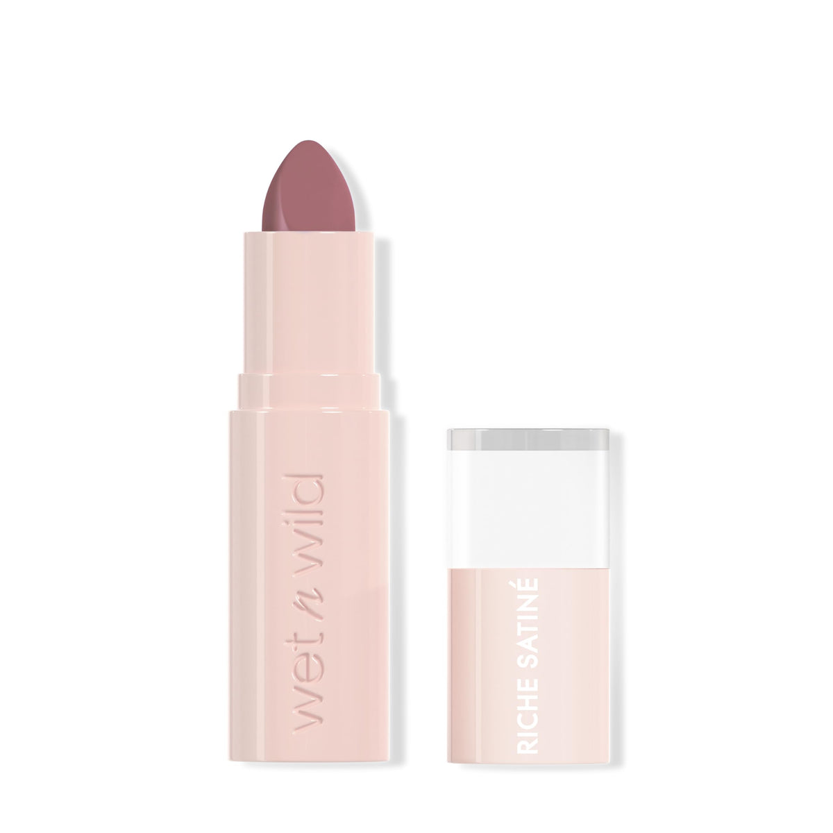 Wet n Wild Rich Satin Lip Colour, Long-Lasting Lipstick with Matte Finish, Moisturising, Non-Drying Formula, Highly Pigmented and with Velvety Soft Texture, Hush Lil' Beige