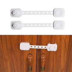 H&A Child Safety Latches - Child Locks for Cabinets - 3M Adhesive Drawer locks for Babies - Adjustable Baby proofing set for Cupboard, Toilet, Oven, Fridge, Door, Window (White, pack of 6)