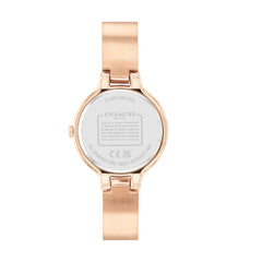COACH WOMEN'S SILVER WHITE DIAL IONIC PLATED CARNATION GOLD STEEL BRACELET WATCH - 14504331
