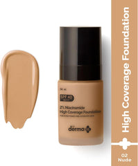The Derma Co 2% Niacinamide Medium Coverage Matte Liquid Foundation For All Skin Types With 1% Hyaluronic Acid & Spf 40 Pa+++ For 12 Hour Long Stay & Oil Control - 02 Nude, Pack Of 1