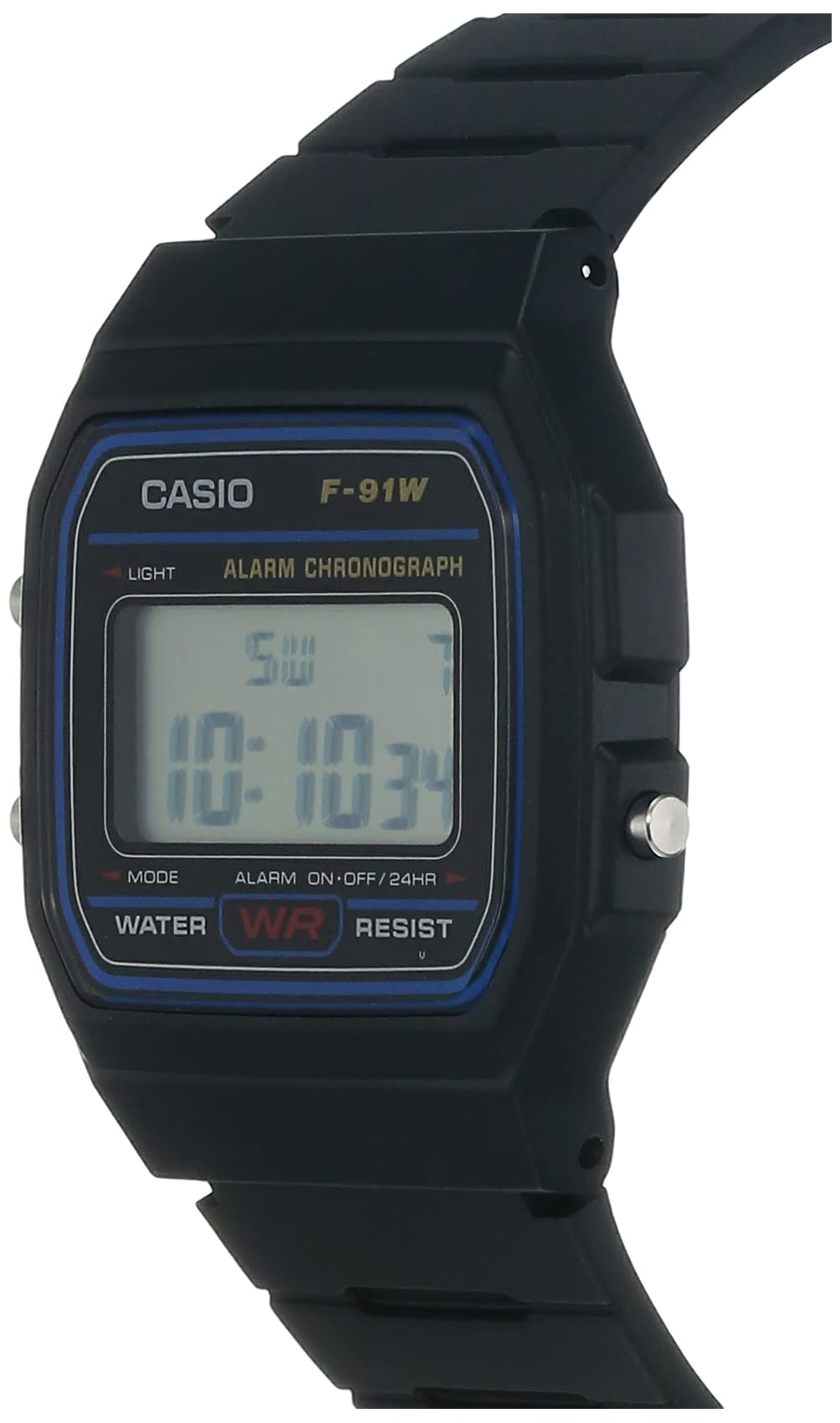 Casio F91W-1 Mens Classic Chronograph Alarm LCD Digital Watch,(F-91W-1DG) Black