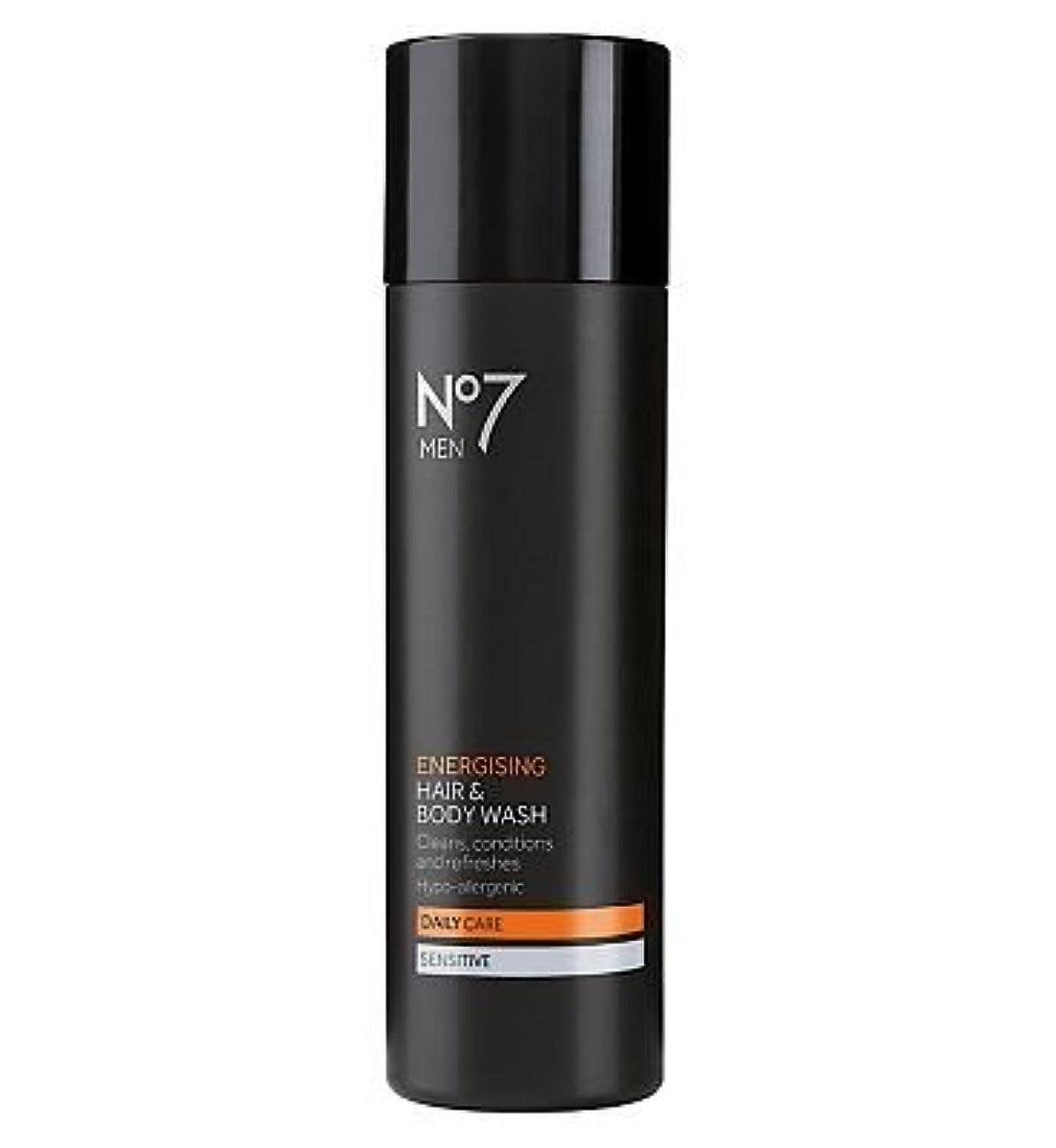 No7 Men Energising Hair & Body Wash, Dual-Action, Hypoallergenic Cleanser, leaving a Fresh and Invigorated Feeling - 200ml
