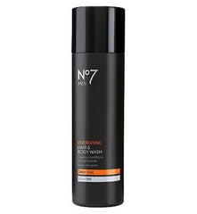 No7 Men Energising Hair & Body Wash, Dual-Action, Hypoallergenic Cleanser, leaving a Fresh and Invigorated Feeling - 200ml