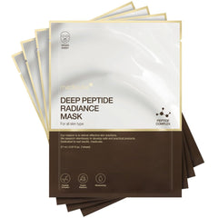 Medicube Deep Peptide Radiance Mask | Hydrating, Elasticity-Enhancing, & Plumping Facial Mask | Quadruple Peptide & Hyaluronic Acid | Vegan-Approved Sheet Mask -  4 Packs Only