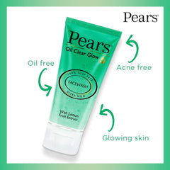 Pears Oil Clear Gentle Ultra Mild Daily Cleansing Facewash For Oil Free Matte Look, Ph Balanced, 100% Soap Free, Pure Lemon Flower Extract, 150g