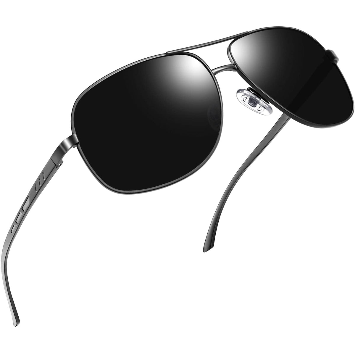 Joopin Polarized Sunglasses for Men, Classic Military Rectangular Sun Glass with Metal Frame UV Protection