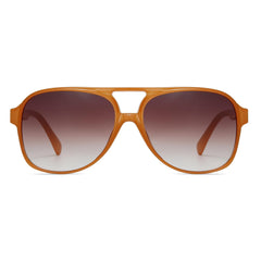Freckles Mark Vintage Retro 70s Sunglasses for Women Men Classic Large Squared Aviator Frame UV400 Trendy Orange Glasses