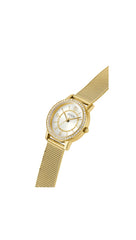 Guess Ladies 28mm Watch - Gold Tone Bracelet White Dial Gold Tone Case