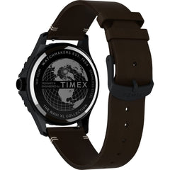 Timex Men's Analogue Watch with a Leather Strap Navi XL - Black