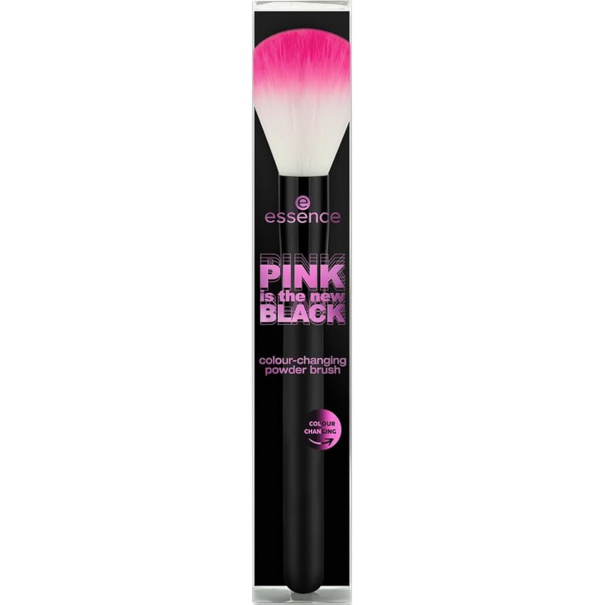 essence PINK is the new BLACK colour-changing powder brush 01