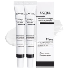 RAVIEL Black Bean Collagen Elastic Eye Cream Set | Brightening & Anti-Wrinkle | Smooth & Fast Absorbing (0.67 fl oz, Pack of 2)
