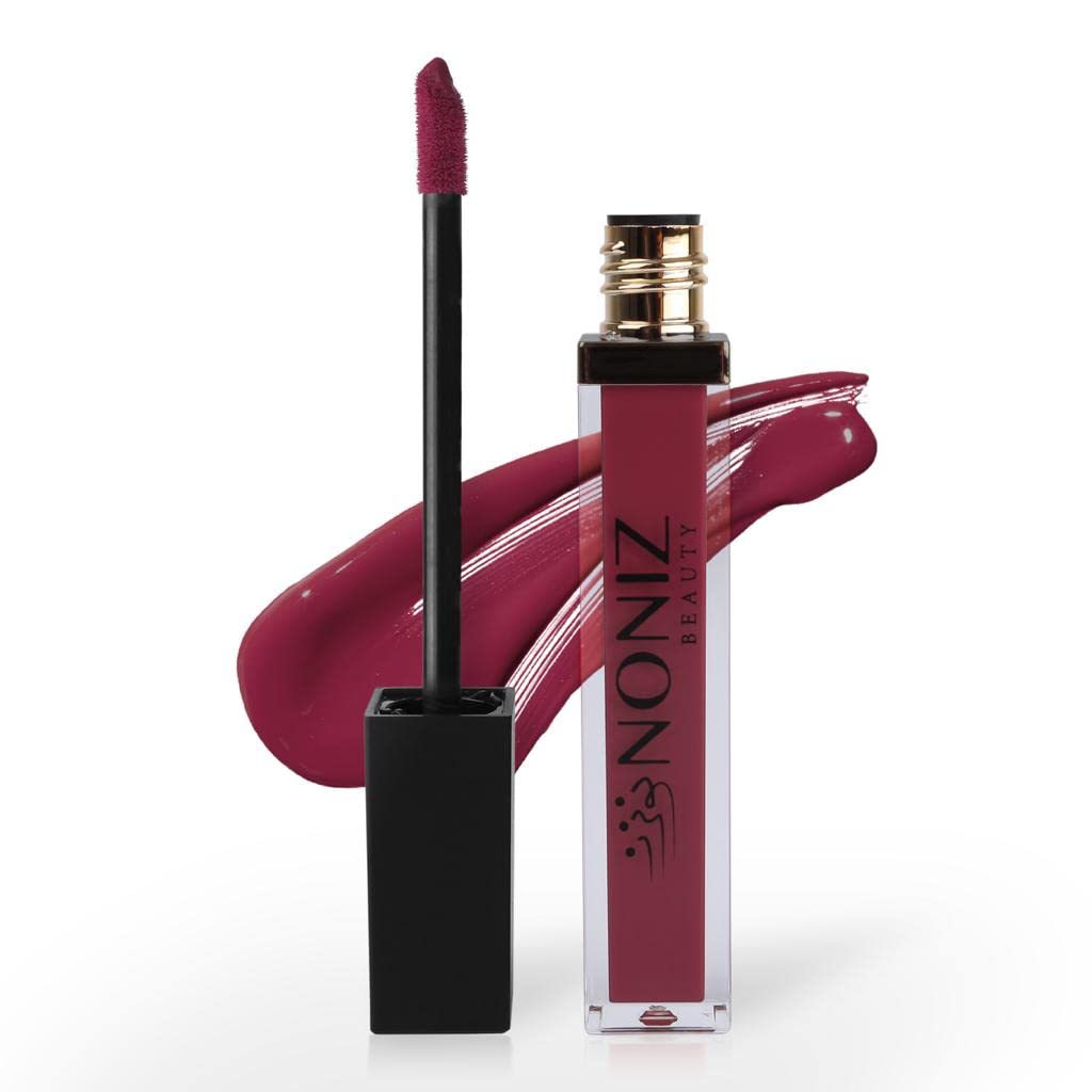 NONIZ Liquid Lipstick Matte Finish - Waterproof Highly Pigmented 8 Lip Shades - Velvety Liquid Lip Sticks (Arabian Night 25)