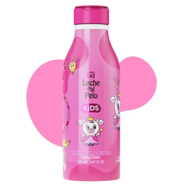 Leche Pal Pelo Kids Styling Cream - Lightweight Hair Cream with Coconut Oil, Jojoba Oil - Gentle Frizz Control - 14.9 oz