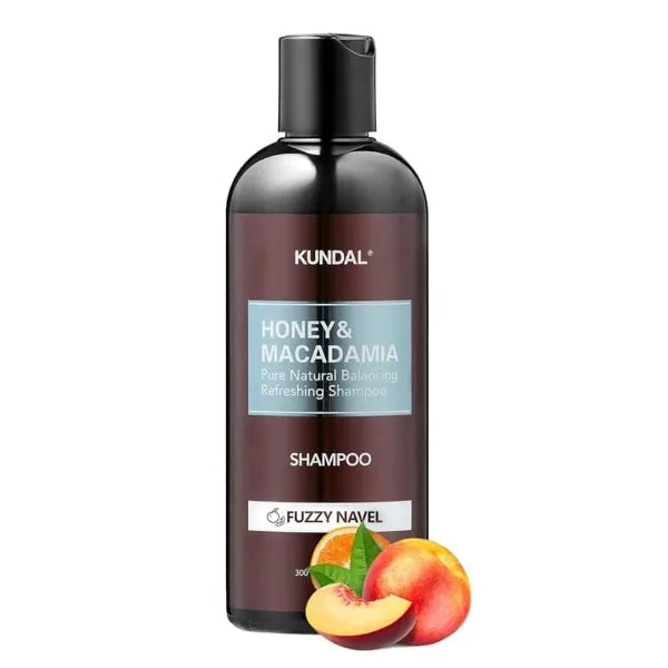 KUNDAL Natural Hair Shampoo [Fuzzy Navel Scent] Nourishing for Dry Hair with Honey, Argan, Macadamia Oils - Paraben & Sulfate Free, 10.14 oz (300ml)