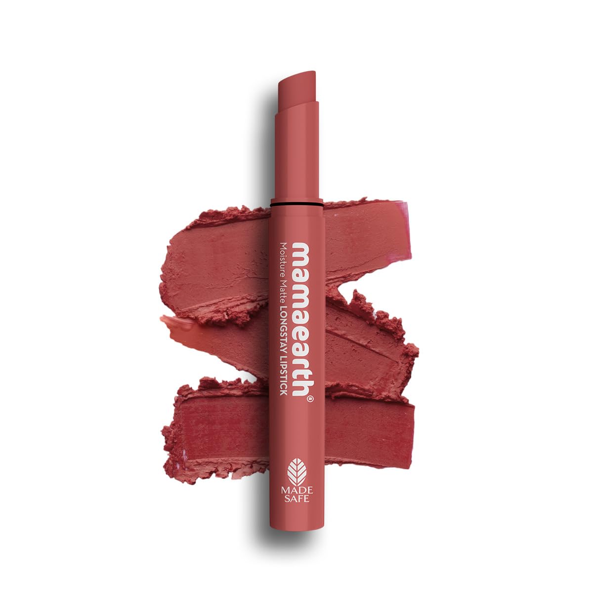 MAMAEARTH Moisture Matte Longstay Lipstick with Avocado Oil & Vitamin E for 12 Hour Long Stay-01 Carnation Nude - 2 g