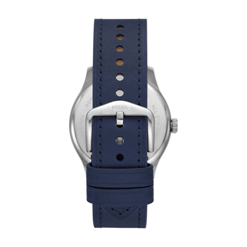 Fossil Dayliner Three-Hand Navy Leather Watch - FS5924