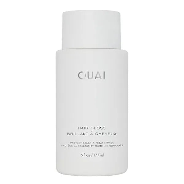 OUAI Hair Gloss  In Shower Shiny Hair Treatment & Glaze with Frizz Control Heat Protectant Infused with Hyaluronic Acid, Rice Water & Panthenol Paraben, Phthalate & Sulfate Free (6 Oz)
