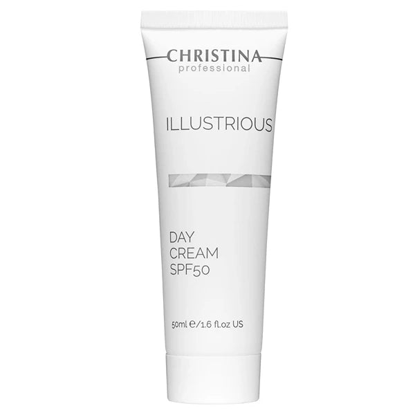 Christina Illustrious Day Moisturizer SPF 50 – Hydrating Face Sunscreen Cream for Radiance & Even Tone – Advanced Sheen Support Daily Moisturizer for Face & Neck – 50ml