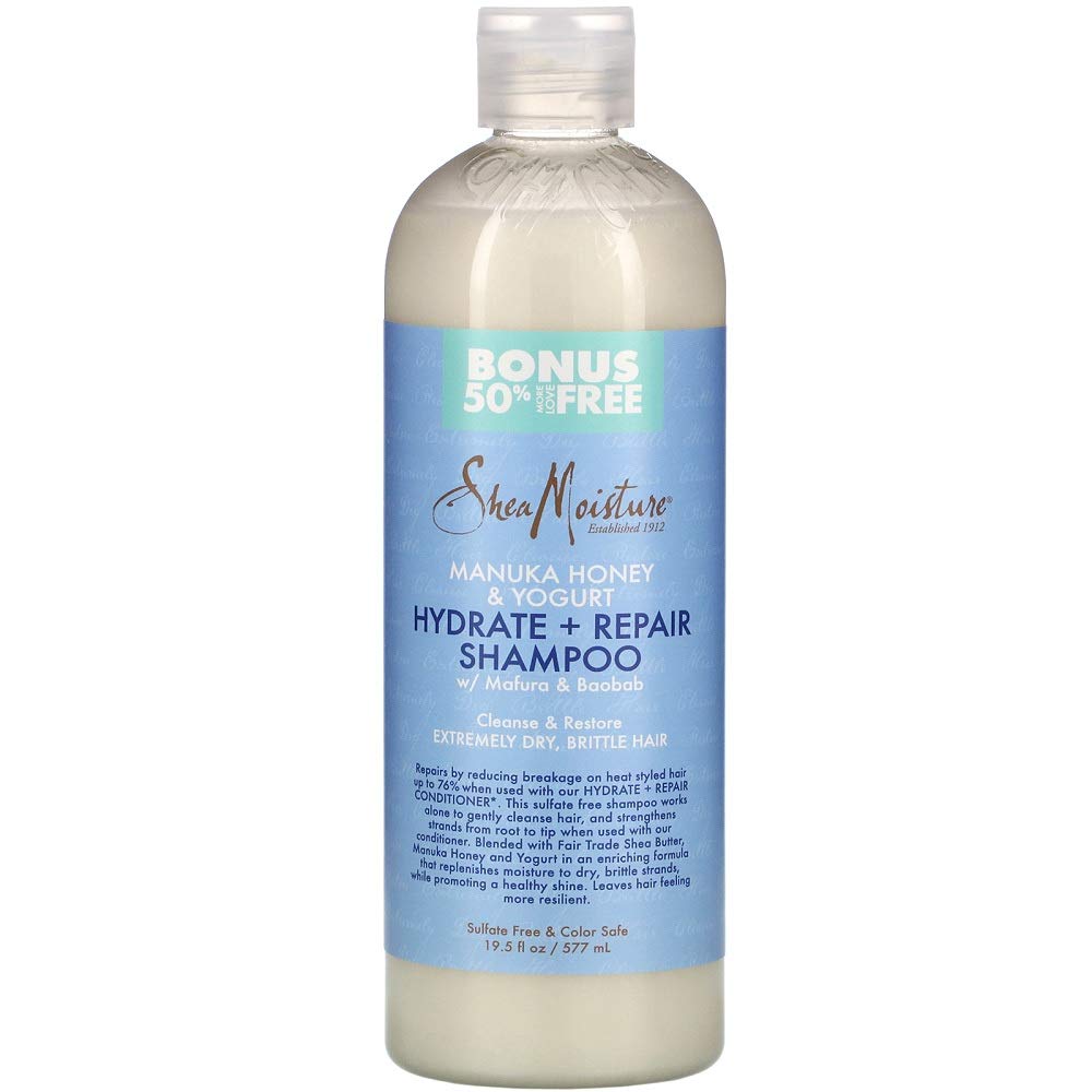 SHEA MOISTURE Manuka Honey & Yogurt, Hydrate & Repair Shampoo, 19.5 fl oz (577 ml)