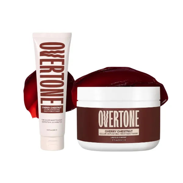 Overtone Semi-Permanent hair Dye & Daily color Depositing Conditioner, Refresh Color & Prevent Fading, Vegan & Cruelty-Free, Cherry Chestnut
