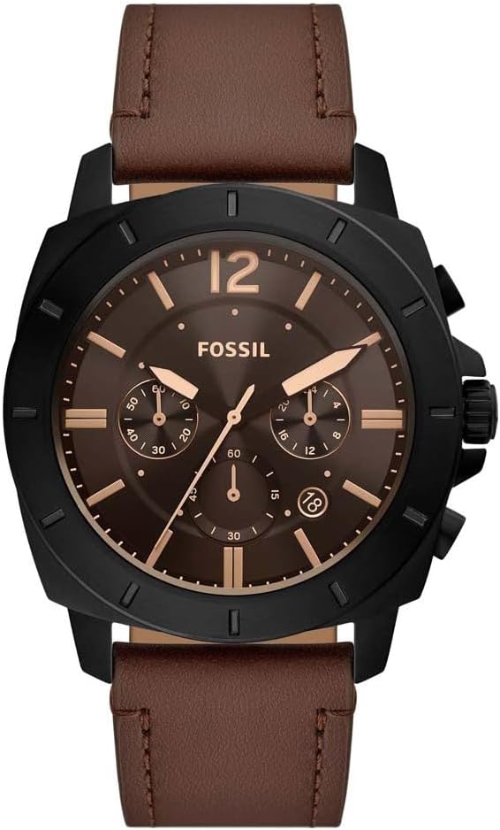 Fossil Privateer Chronograph Brown Leather Watch - BQ2820