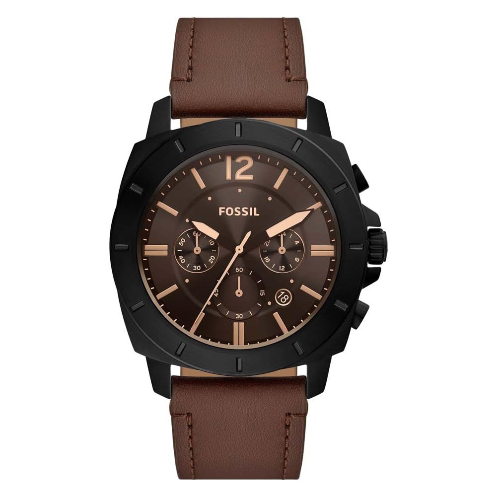 Fossil Privateer Chronograph Brown Leather Watch - BQ2820