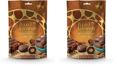 Tamrah Milk Chocolate Zipper Bag - 100g, Easy to Share, Premium Milk Chocolate-Coated Dates with Stuffed Almonds, Nutritious Snacks, Ideal for Gifting, Daily Treats, Kids' Favorite (Pack of 2)