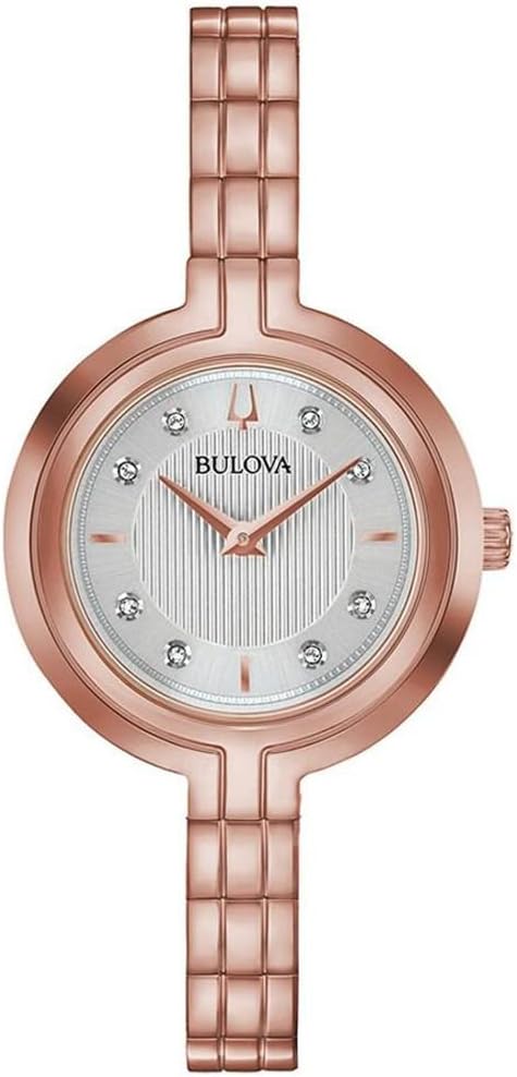 Bulova Ladies Rhapsody Diamond Quartz Bracelet Watch - Rose Gold