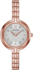 Bulova Ladies Rhapsody Diamond Quartz Bracelet Watch - Rose Gold