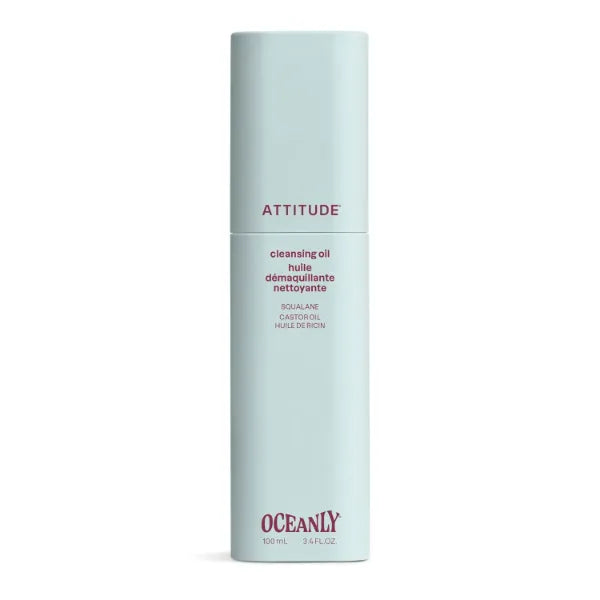 ATTITUDE Cleansing Oil, Makeup Removing Face Cleanser with Squalane & Castor Oil for Soft, Hydrated Skin, EWG Verified, Vegan, Unscented, 3.4 Fl Oz